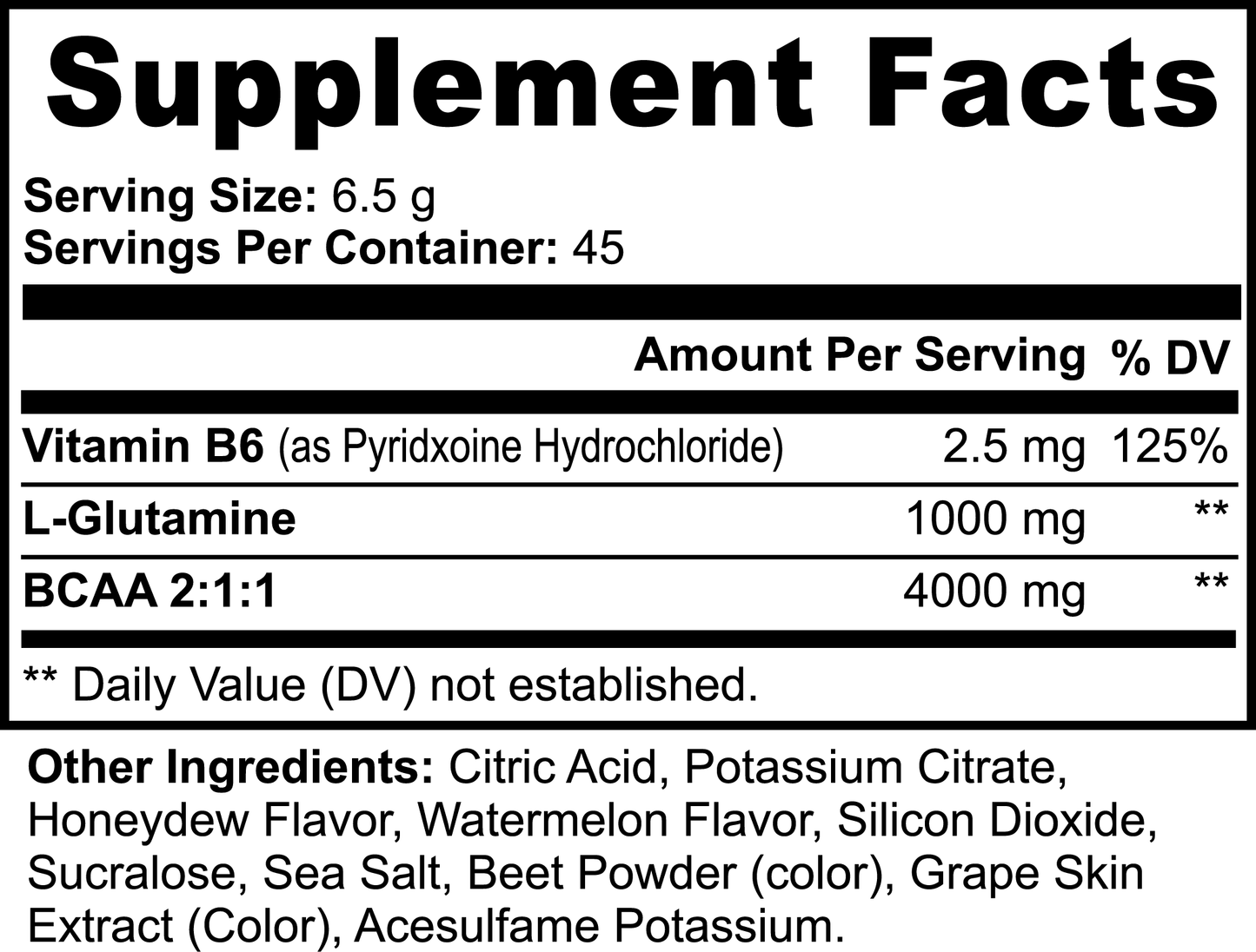 Polvo Post-Entrenamiento BCAA (Sabor a Melón Dulce/Sandía)