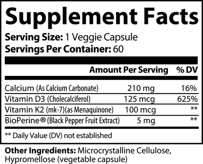 Vitamina K2+D3 Para Apoyar los Huesos y el Corazón