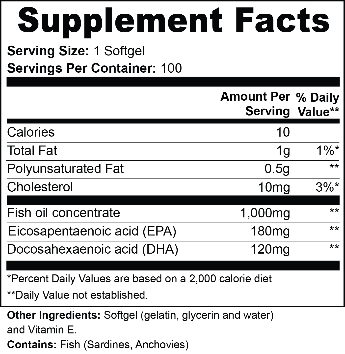 Omega-3 EPA 180 mg + DHA 120 mg